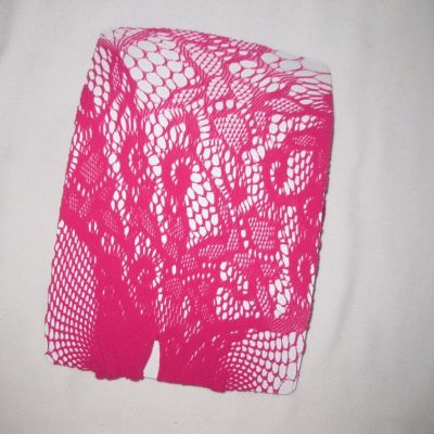 Sheer floral fishnet crotchless bodystocking S neon hot pink nip vaporwave 80s