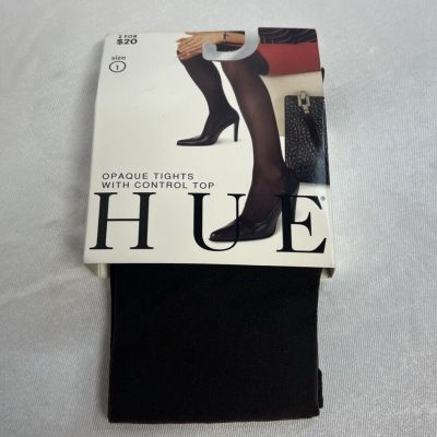 Hue Opaque Tights Control Top Espresso Brown Size 1 (100-150 Lbs) 4’11-5’6