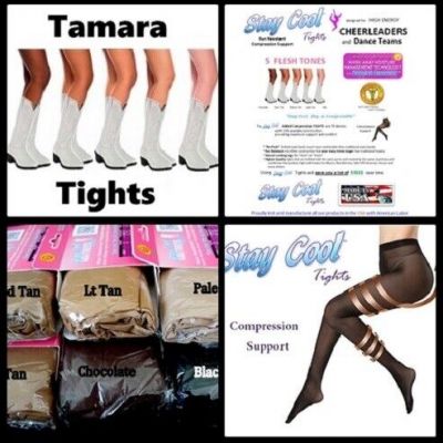 M Dark Tan Tamara Waitress Stay Cool Dry Tights Vegas Casino Hooters Uniform new