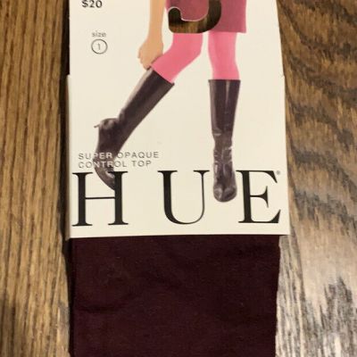 Women’s HUE Merlot Super Opaque Control Top Tights In Size 1