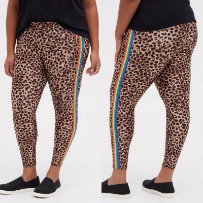 Torrid Full Length Signature Waist Liquid Leggings Womens Plus Size 3 3X Leopard