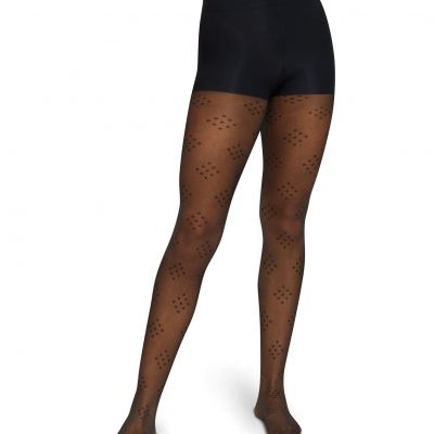 Hanes Womens EcoSmart Sheer Control Top Diamond Dot Tights