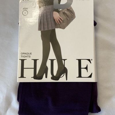 Hue Opaque Non-Control Top Tights ~ Size 1 ~ Color Blackberry