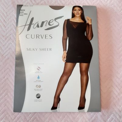 Hanes Curves NUDE Silky Sheer Control Top Pantyhose 1X/2X 20 Denier