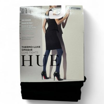 Hue Womens Thermo Luxe Opaque Tights Size 1 Black 100 Denier 1 Pair Pack