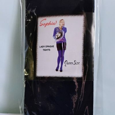 Sophia P3201 Lady Opaque Tights Black Queen Size