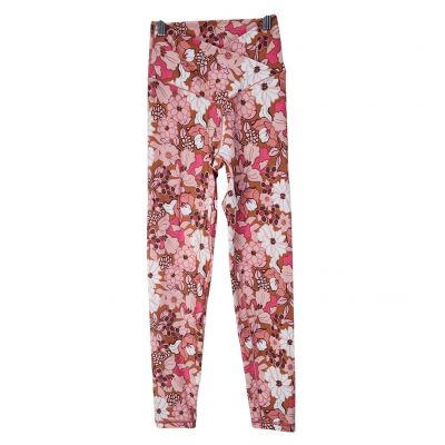 OFFLINE Aerie Real Me High Waist Crossover 7/8 Leggings Pink Floral Size Medium