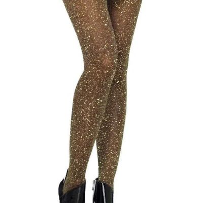 Marsha Lurex Shimmer Tights Black/Gold O/S