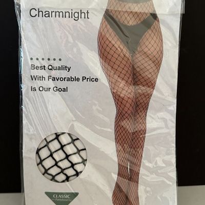 Charmnight Womens Black Fishnet Stockings Pantyhose No. 4074 Sexy Costume Rave