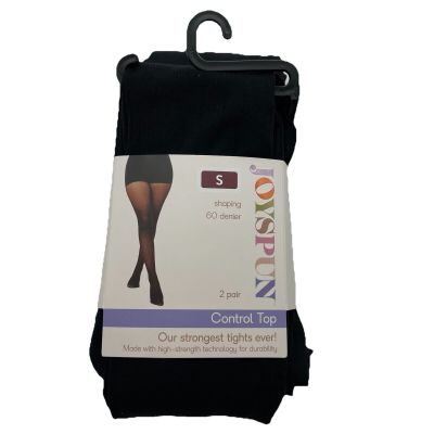 S Joyspun 2 Pack Shaping Control Tights BLACK Size Small