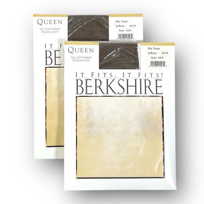 Vintage Lot 2 Berkshire It Fits QUEEN PETITE Pantyhose PALE TAUPE Pana-Fit 4416