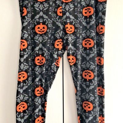 Halloween Leggings Black with Bats Rats Jack-o-Lanterns Womens Size XXXL stretch