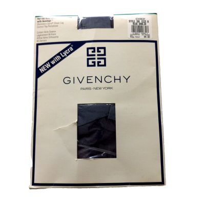 Vintage Givenchy Body Gleamers Pantyhose Women's Size B Blue Sandaltoe Sheer Leg