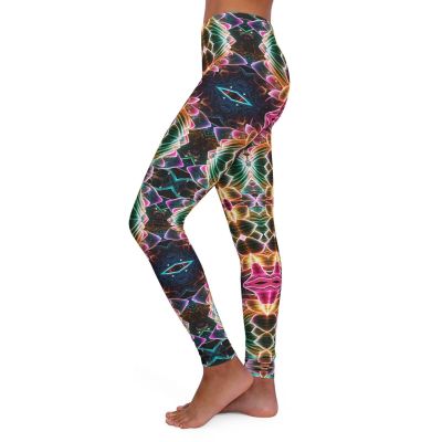 Leggings, Vivid Elegant Floral Pattern, Women's Yoga Pants, Stretchy Workout