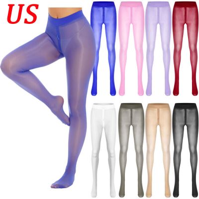 Womens Sheer Pantyhoses Hosiery Socks Silk Pantyhose Zipper Crotch Footed Tights