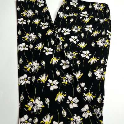 NEW LuLaRoe TC Leggings BLACK YELLOW WHITE Modern DAISY Flower Wildflower Cute