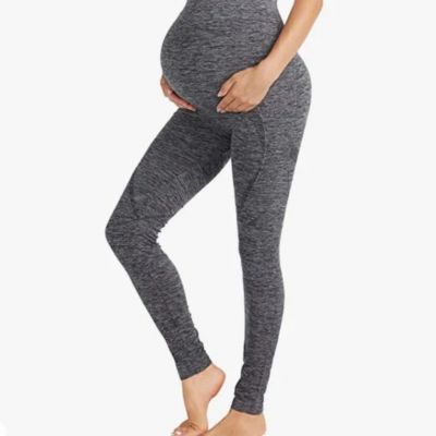 Momcozy Small S Gray High Waist Bump Over The Belly Stretch Maternity Leggings