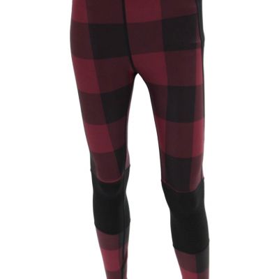 ALALA Womens High Waisted Plaid Athletic Leggings Red Size XS