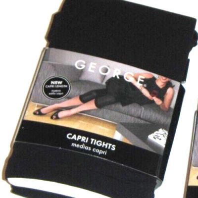 Lot of 2 George Black Capri Tights, Size 4