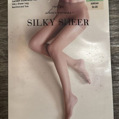 East 5th Sheer Caress Silky Sheer Panty Hose Average Suntan JC Penny Control Top