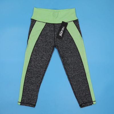 YELETE LEG WEAR  Women's Leggings Capri Style  Size Large. NEON GREEN.