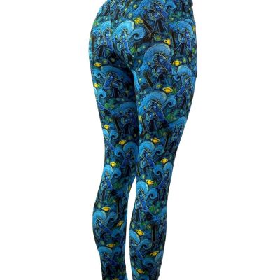 Rick & Morty Van Gogh Style! Leggings Multiple Sizes Super Soft! with POCKETS!