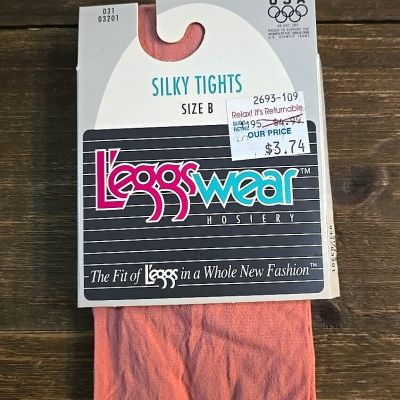 Leggswear Hosiery Silky Tights Size B Color Terra NOS 90s Vintage