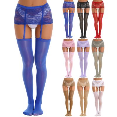 CHICTRY US Women's Lingerie Lace Pantyhose with Suspender Garter Belt Stockings