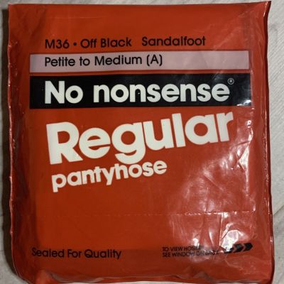 Pantyhose No Nonsense Regular Petite To Medium Off Black M36 New Vtg Made In USA