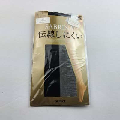 Gunze Sabrina Pantyhose Run Resistant Black Japan Size L-LL