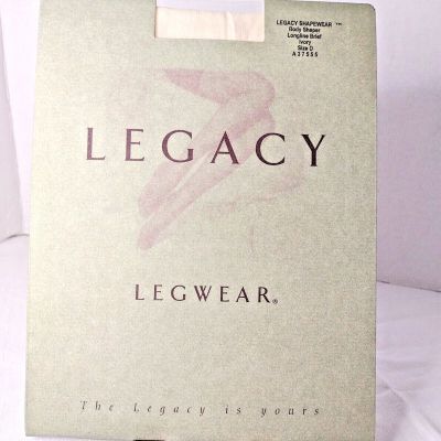 2 pair Legacy Legwear Size D Longline Brief Ivory Shapewear Body Shaper NIP