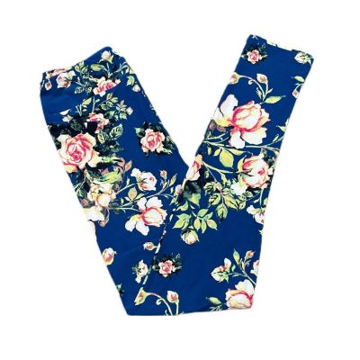 TC2 LuLaRoe Leggings  ~ ROSE FLORAL on BLUE PATTERN ~ Size 20-26 Tall & Curvy 2