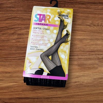 Spanx Star Power Black Center Stage Patterned Shaping Tights Size D New in Box