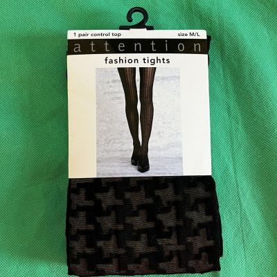 Attention Control Top Fashion Tights Medium/Large  - Black