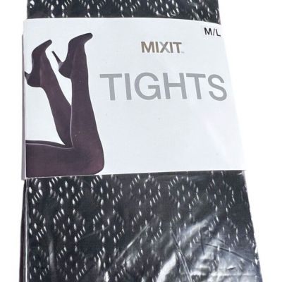 Mixit Lace Mesh Tights Sz M/L Black New In The Package