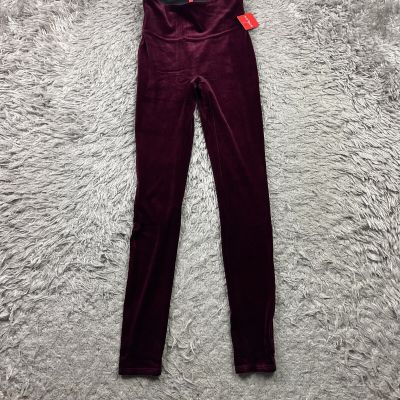 Spanx Velvet leggings Women's size Small Rich Burgundy NWT style 2070