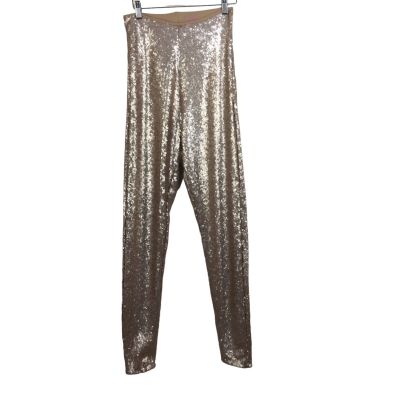 Commando High Waist Sliming Technology Sequin Leggings Champagne Blush Gold S