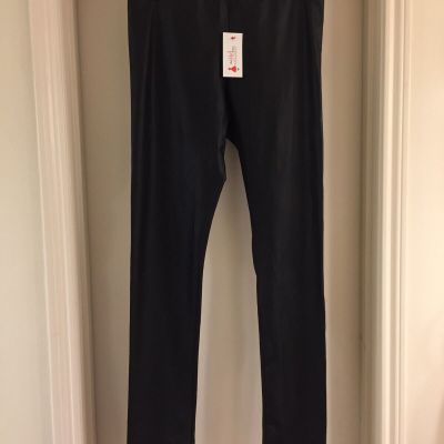 ADRIENNE BLACK SHINY LEGGINGS WOMENS SZ L  30X31