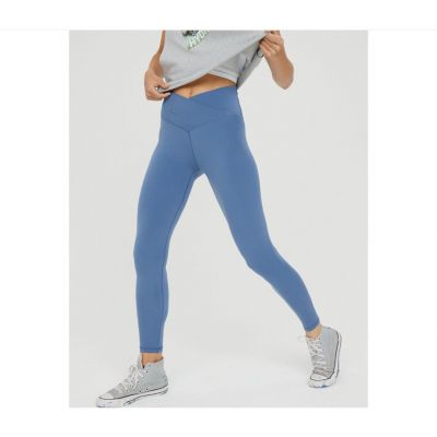 OFFLINE By Aerie Real Me High Waisted 7/8 Crossover Legging Blue Stretch Sz XXL