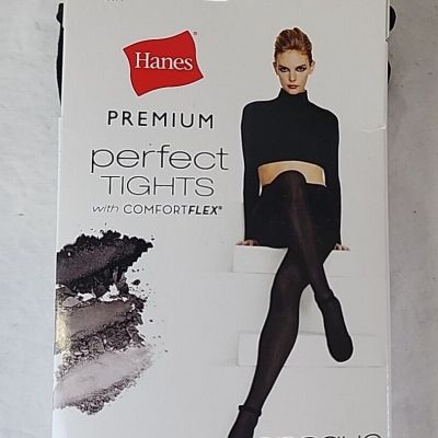 New Hanes Premium Perfect Tights with ComfortFlex Coverage 65 Denier Black Sz M