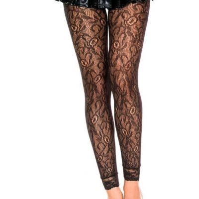 sexy MUSIC LEGS floral lace seamless footless tights leggins stockings pantyhose