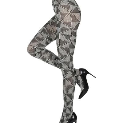 Stylish Tribox Multicolor Fashion Opaque Tights Black/Gray Medium/Large