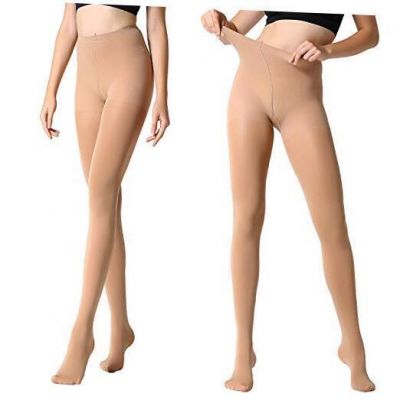 Run Resistant Control Top Panty Hose Opaque Tights Small Suntan