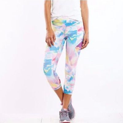 LUCY ACTIVEWEAR Womens Capri Workout Leggings in Kaleidoscope Print Size XS