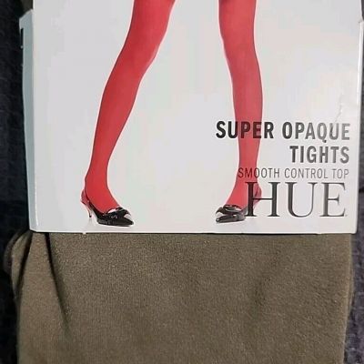 Hue Womens Super Opaque Control Top Tights Seal Size 2 Surplus Army Green Brown