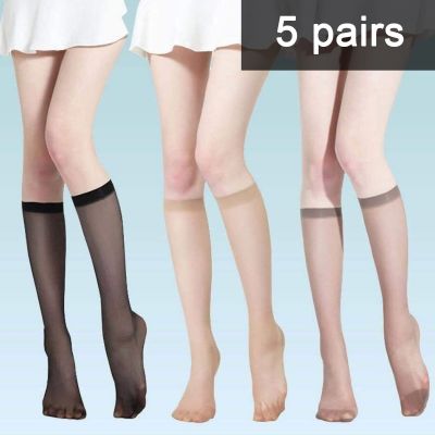 Soft Stockings Super Elastic Stockings 5 Pairs Women's Ultra-thin See-through