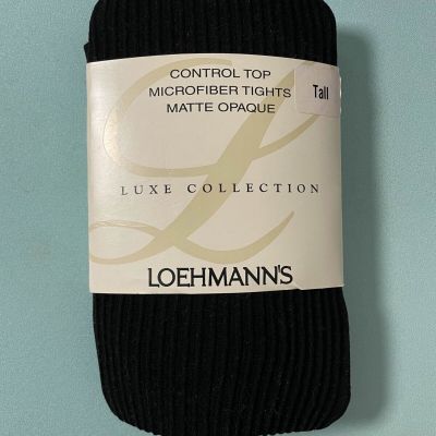 NEW! Loehmann's Luxe Collection Black Control Top MicroFiber Tights Matte Opaque