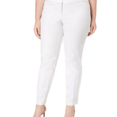 Alfani Plus Size 22W White Tummy Control Slim Leg Pants Core Fashion LE278