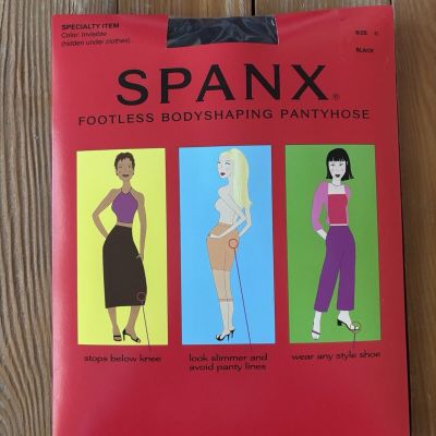 Spanx The Original Footless Pantyhose Black Size C - High Waisted, Flat Tummy