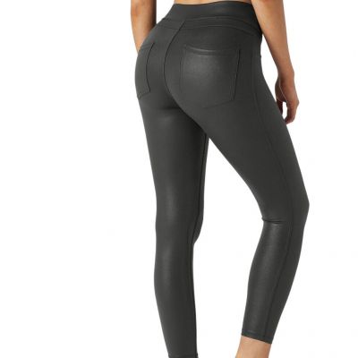 Halara Softlyzero High Waist Shiny Leather Look Back Pocket Leggings MEDIUM